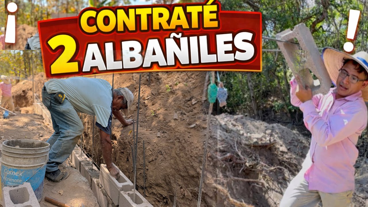 CONTRATÉ 2 ALBAÑILES 👷 PARA QUE CONSTRUYAN UN MURO DE PIEDRAS 🪨 Y BLOQUE…