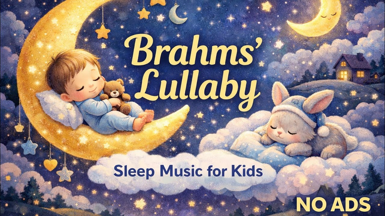 (NO ADS) Brahms Lullaby for Babies 💤 Soothing Bedtime Music for Peaceful Sleep#babysleepmusic#baby 