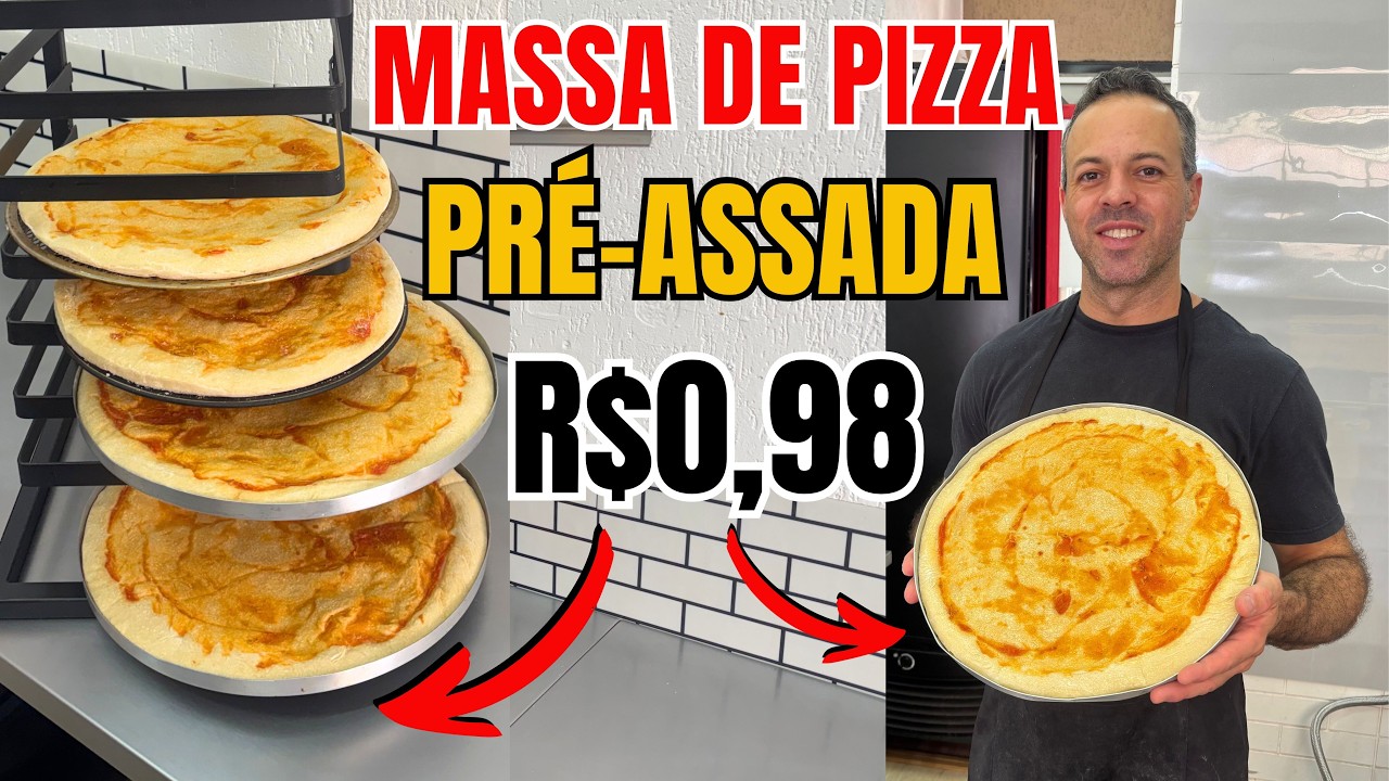 MASSA DE PIZZA PRÉ-ASSADA! CUSTA MENOS DE R$1,00 pra fazer! VOCÊ NUNCA VIU UMA MASSA DE PIZZA ASSIM.