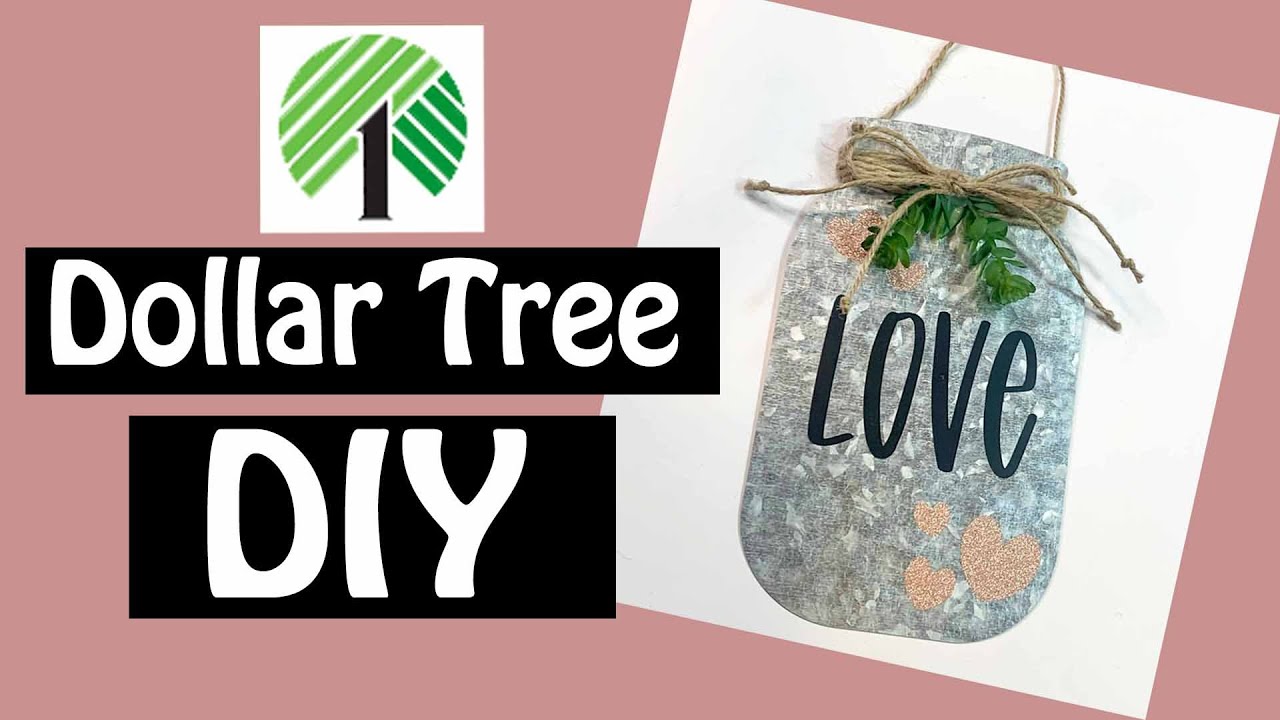 Dollar Tree DIY Galvanized Mason Jar Sign