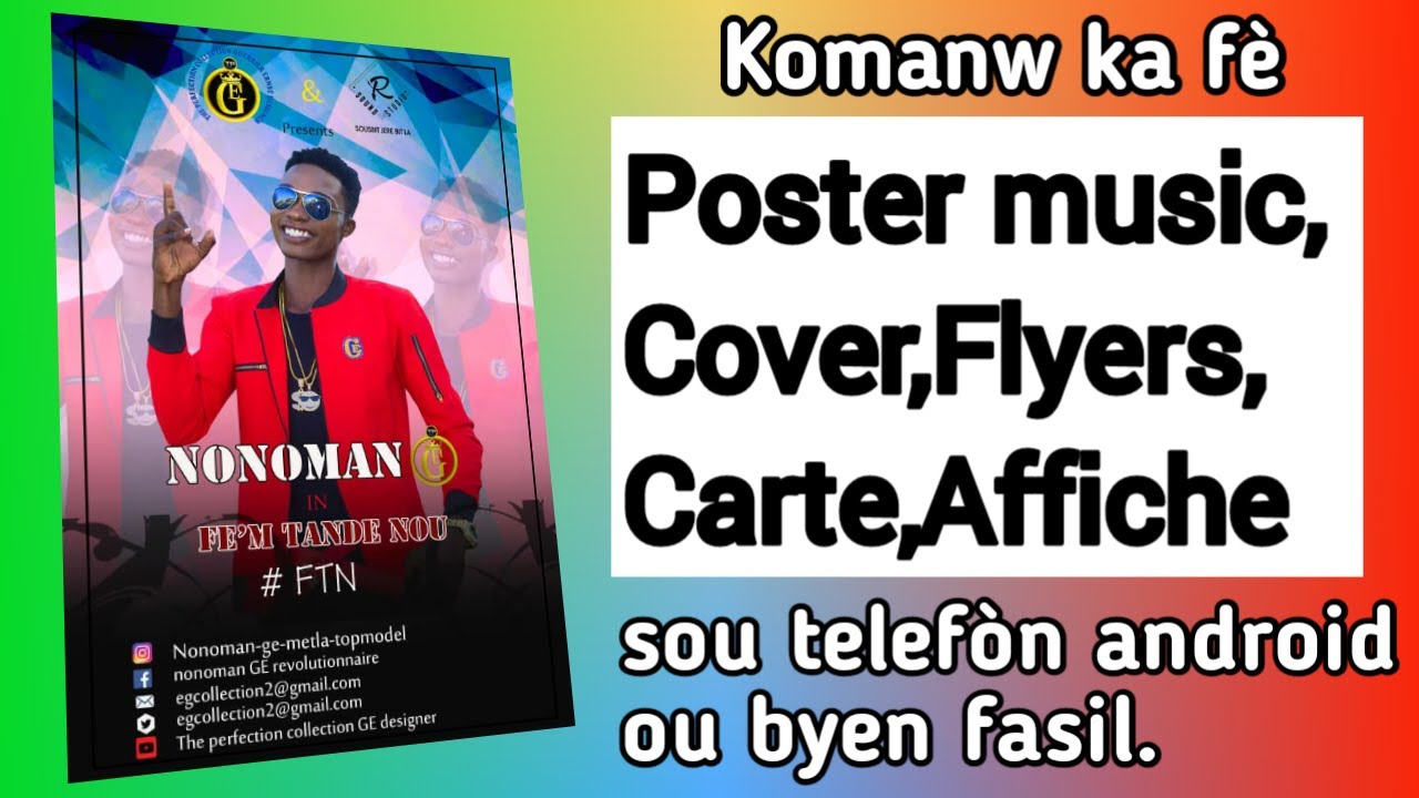 Komanw ka fè  poster music(cover,afich)sou telefòn ou.-hilaire G.A [tutoriel Pixellab]