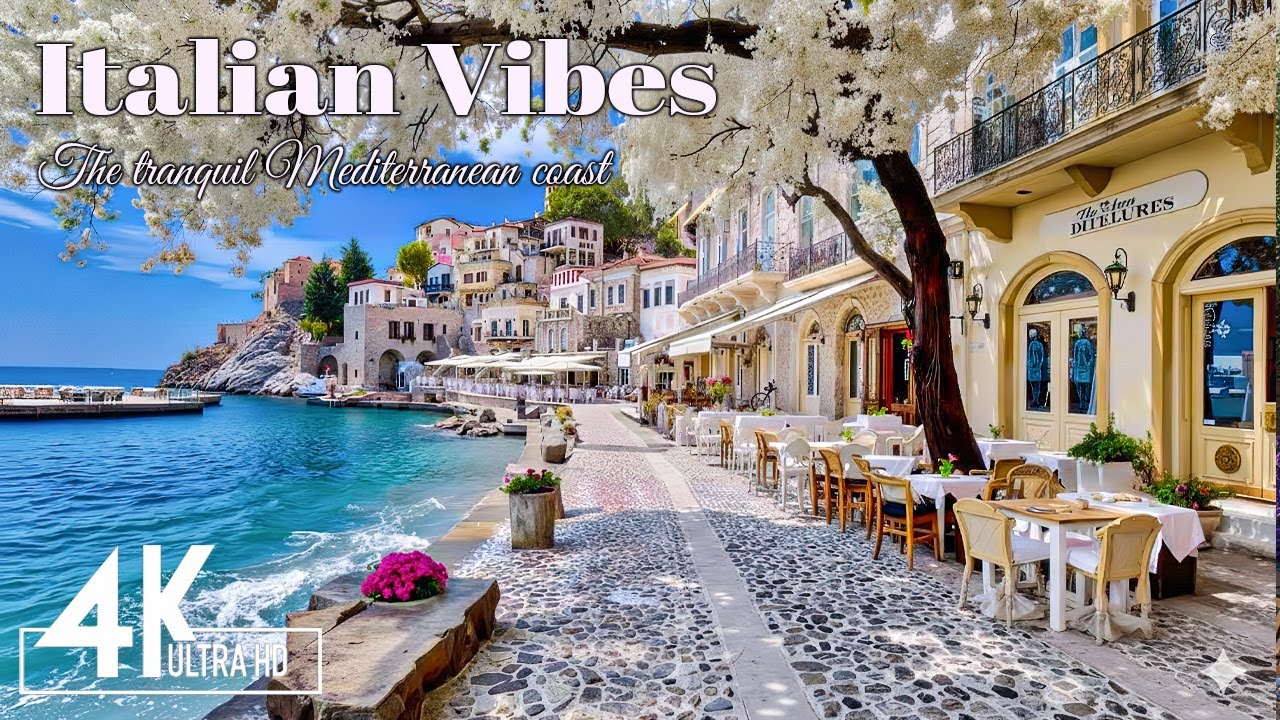 Italian Mediterranean Chill 🌊 Relaxing Italian Music & Serene Ocean Wave Ambience