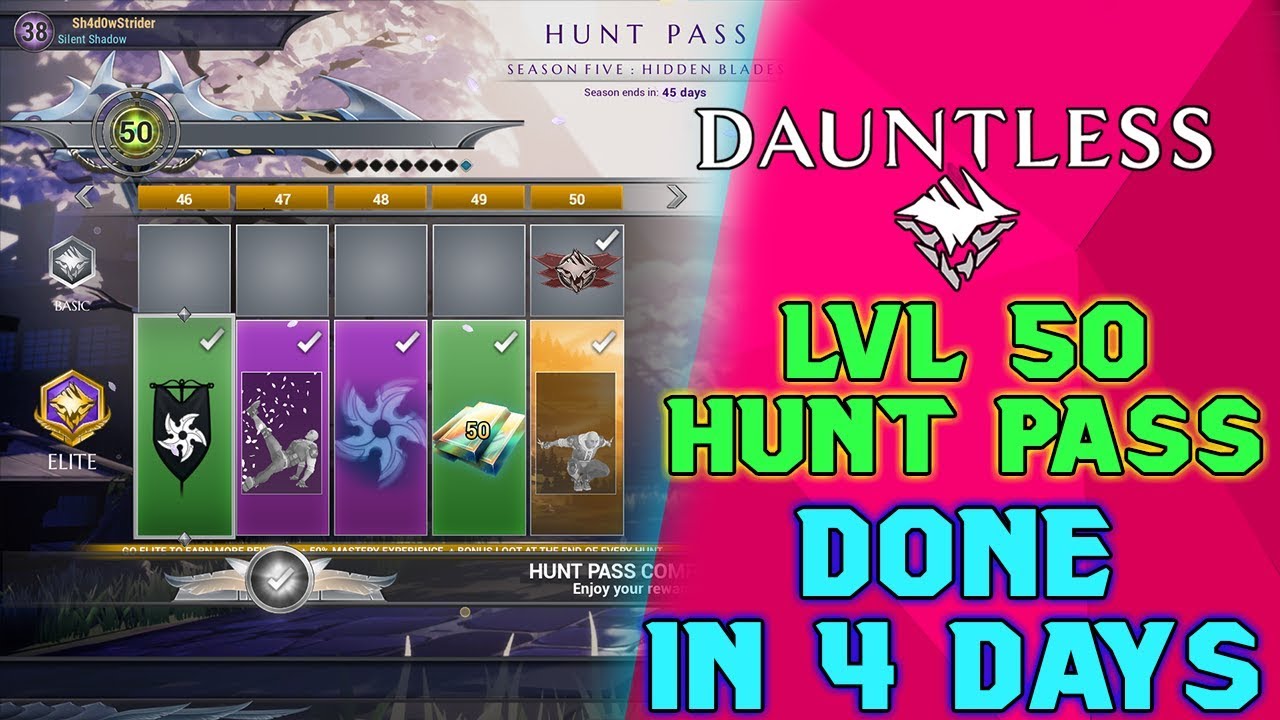 Hunt Pass Max Level 50 in 4 days | World First? | Dauntless Patch 0.8.0