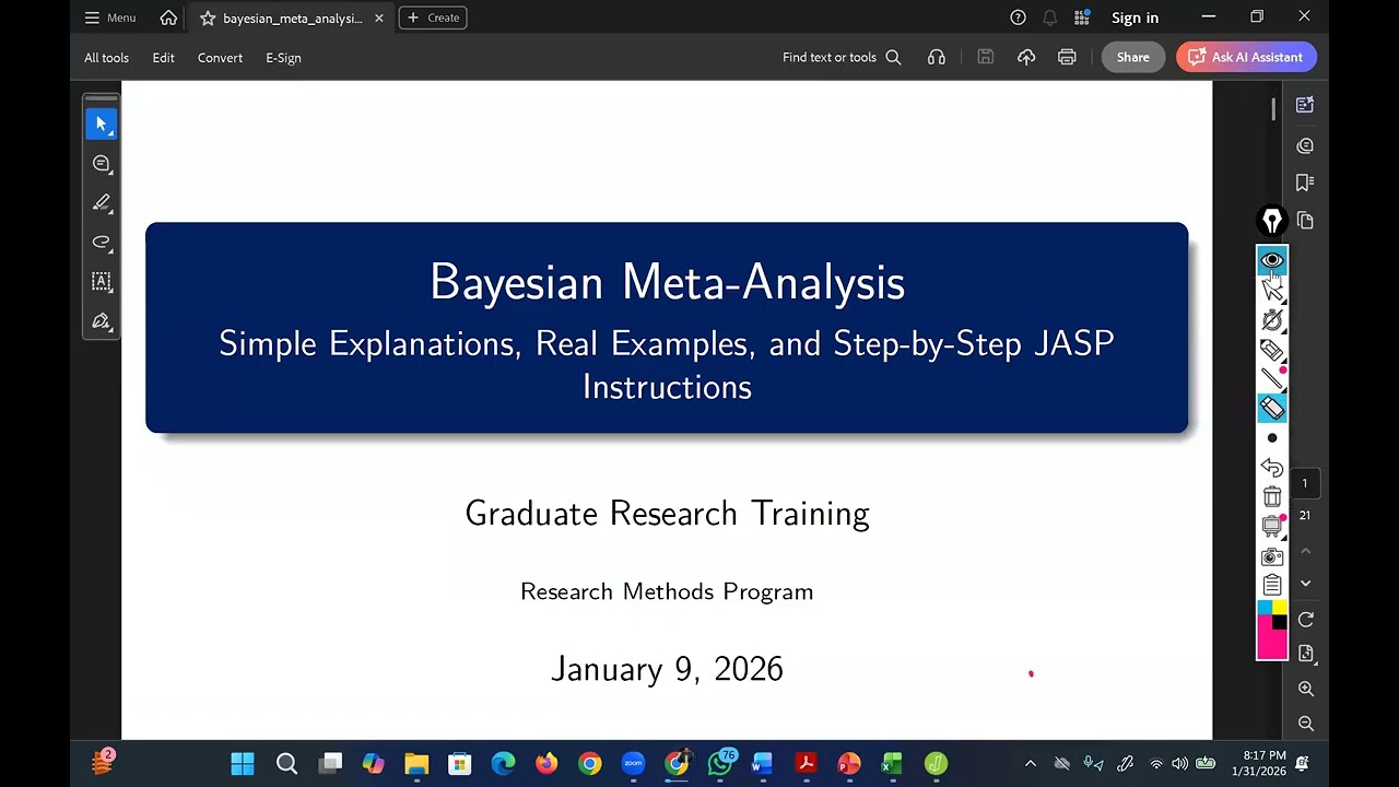How to Run Your First Bayesian Meta-Analysis (With Examples) in JASP| A Step-by-Step Guide|