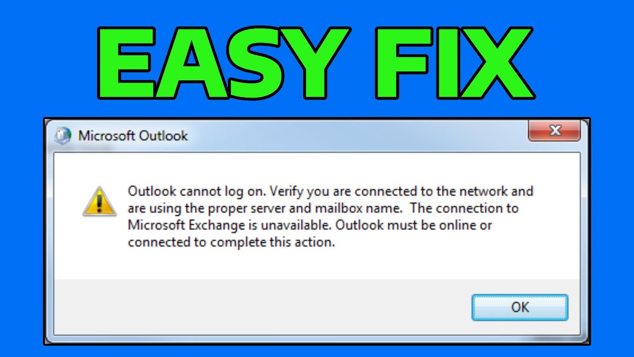 How To Fix Outlook Cannot Connect to the Network Error in Windows