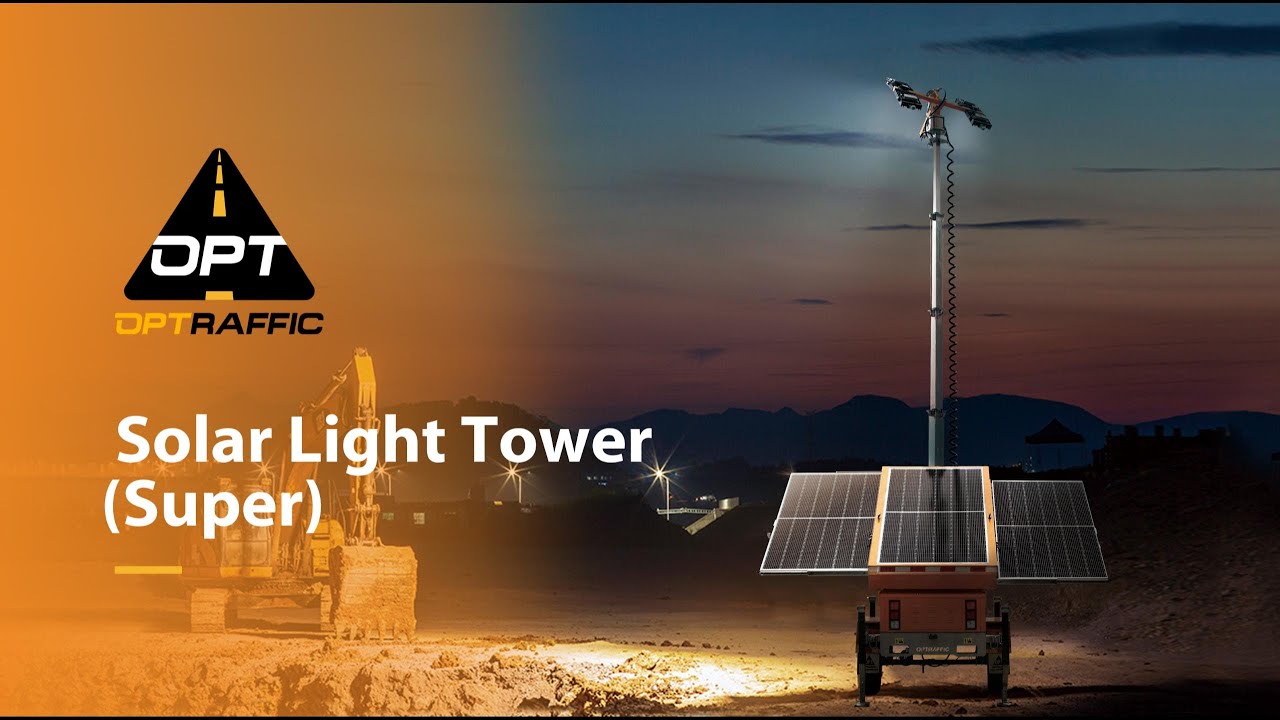 OPTRAFFIC Solar Light Tower Set Up