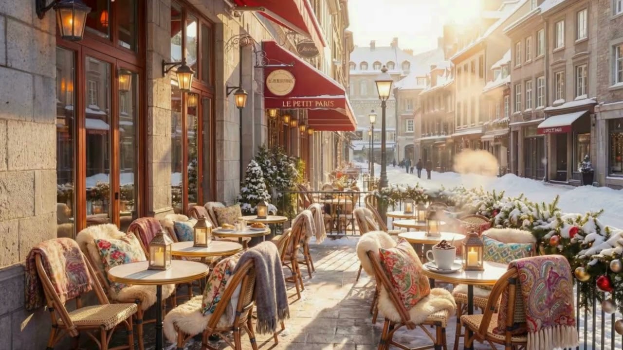 French Winter Morning Café | French Cozy Atmosphere