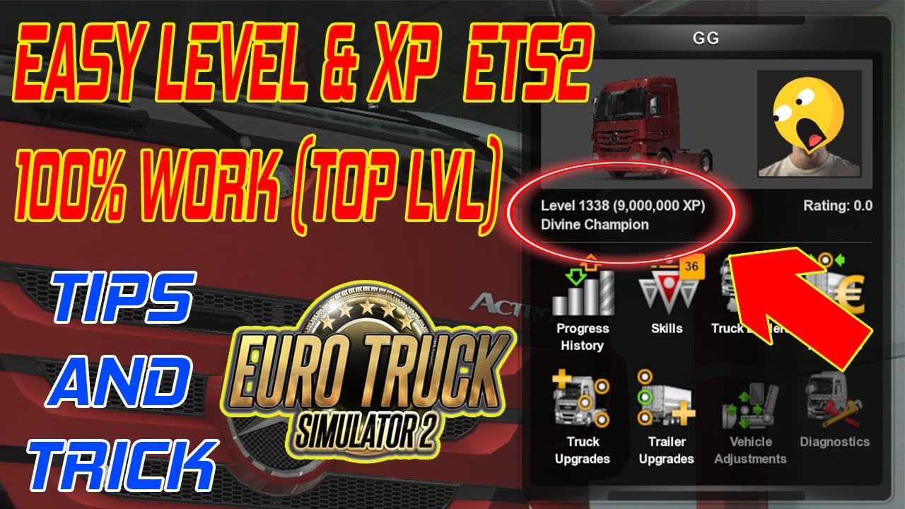 CARA CEPAT MENAIKAN LEVEL DI ETS 2 SIMULATOR || TIPS LEVEL EURO TRUCK SIMULATOR