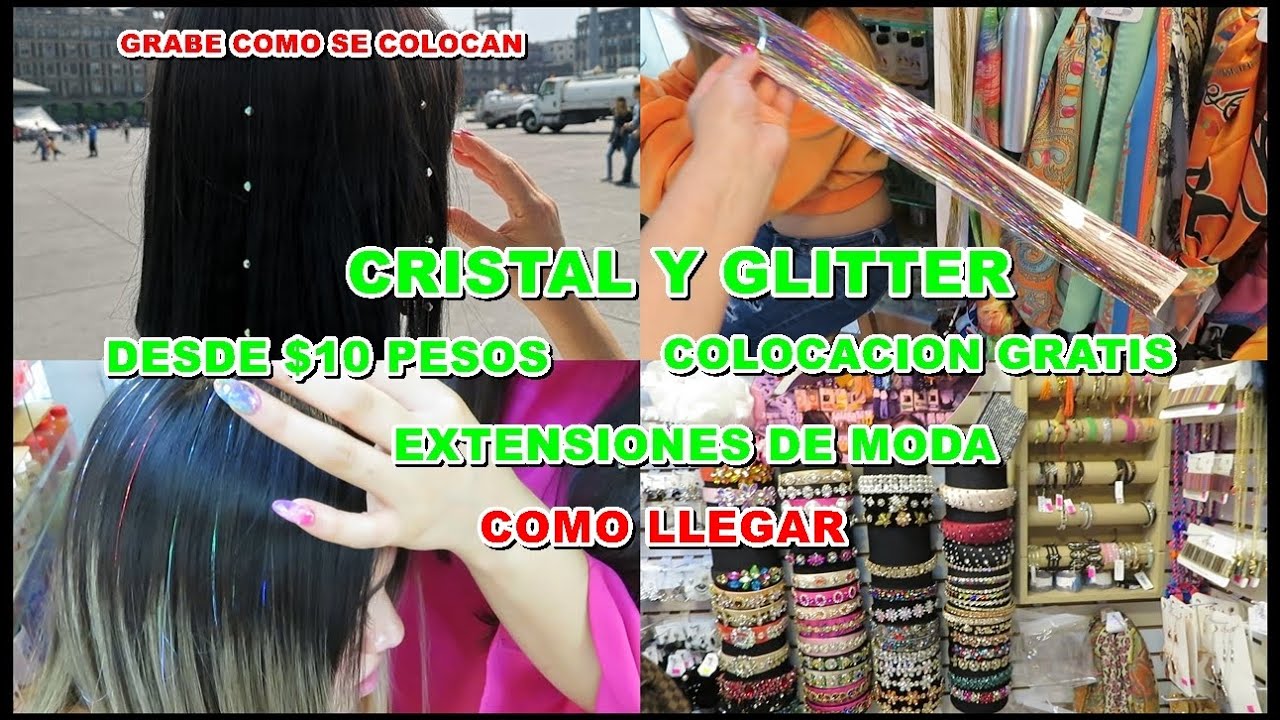 EXTENSIONES DE CRISTAL Y GLITTER EN LA CDMX(glitter hair)//SARA DICE