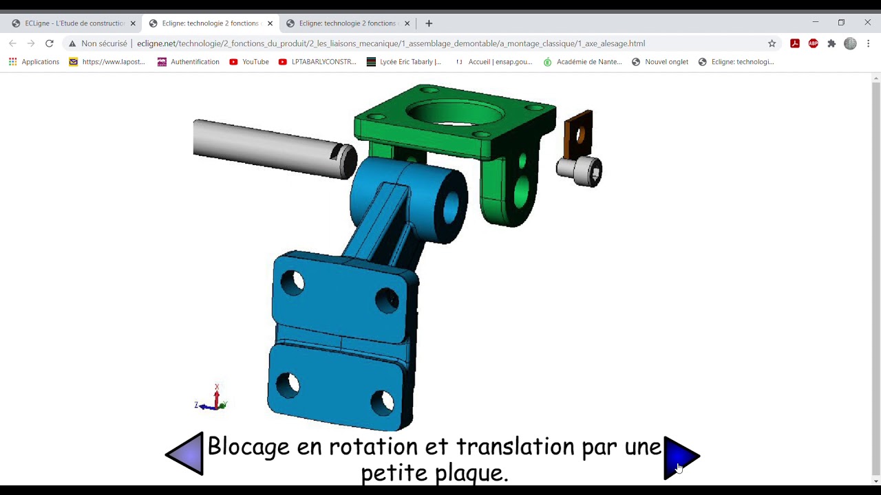 S121C Vidéo lecture liaisons axes alésages