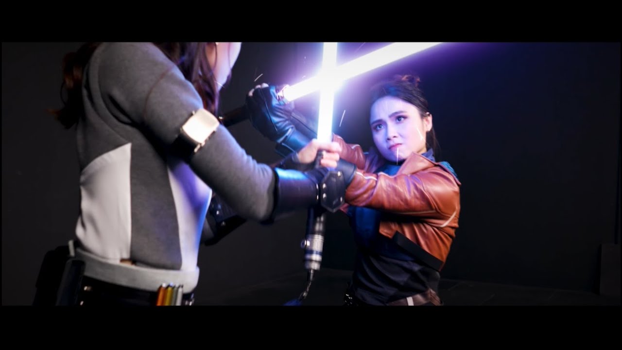 Dueling Sisters | Epic Sabertrio Lightsaber Duel