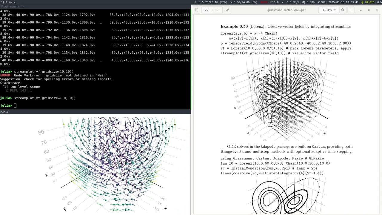 Finite element methods using Grassmann.jl, Cartan.jl