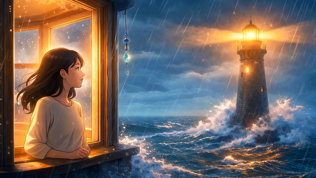 Rainy Day Inside a Lighthouse | Cozy Ghibli-Style ASMR Story