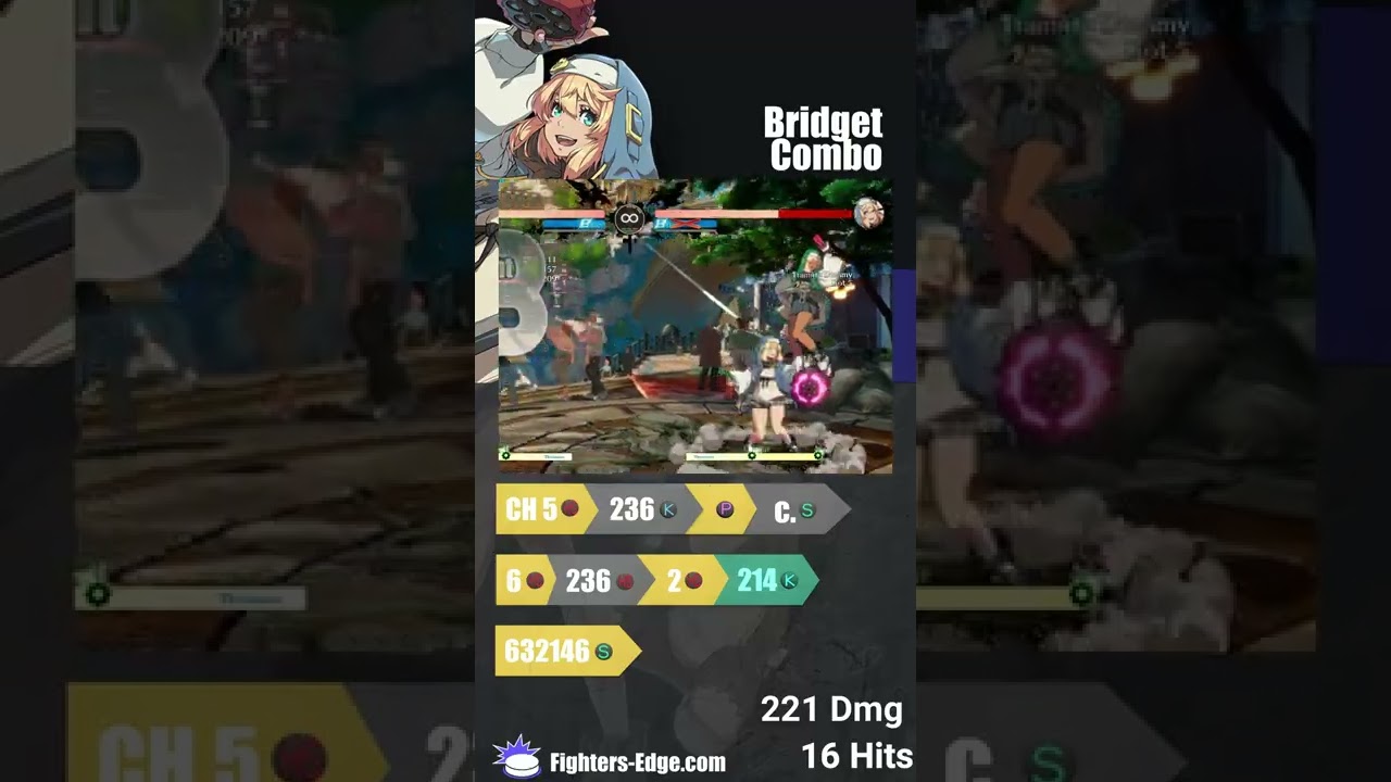 Bridget 5H counter hit corner combo 
