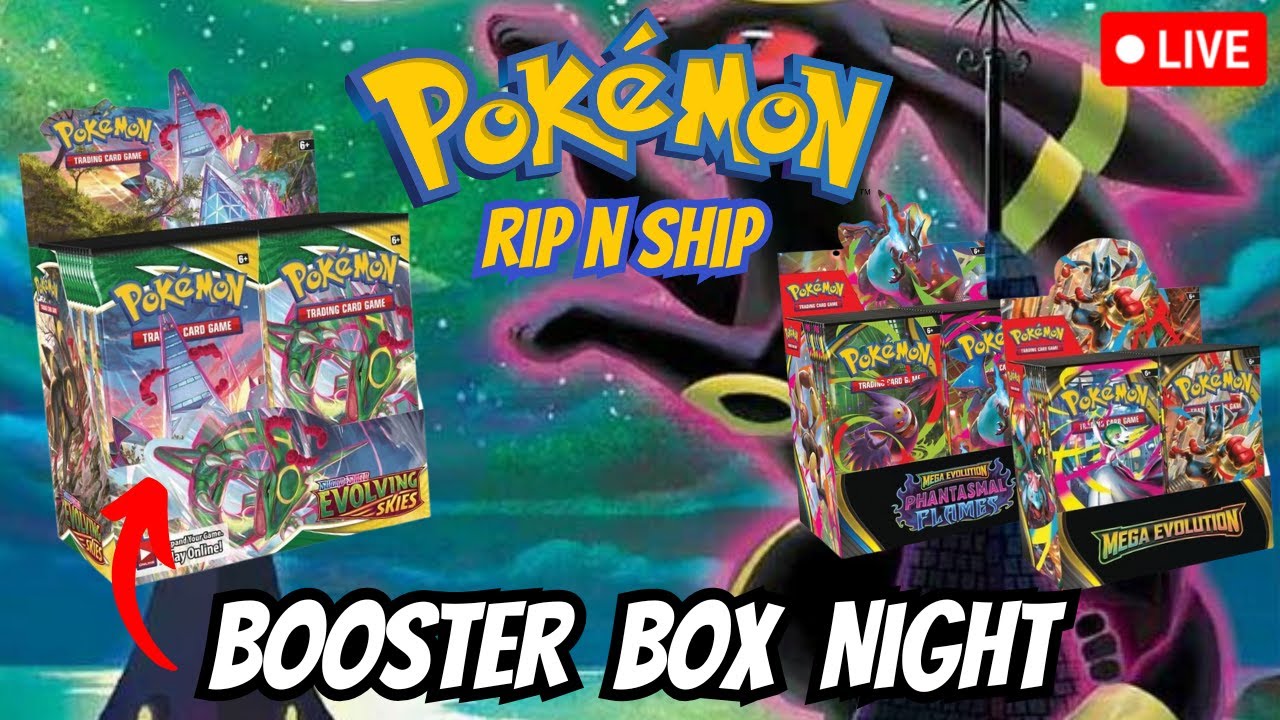 LIVE Pokemon RIP N SHIP! EVOLVING SKIES BOOSTER BOX NIGHT!