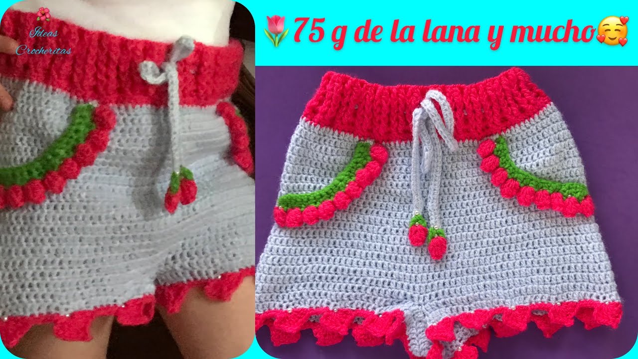 DIY🩳Shorts tejido a Crochet para niñas o bebés muy fácil/todas las tallas/paso a paso/primaverano🌷