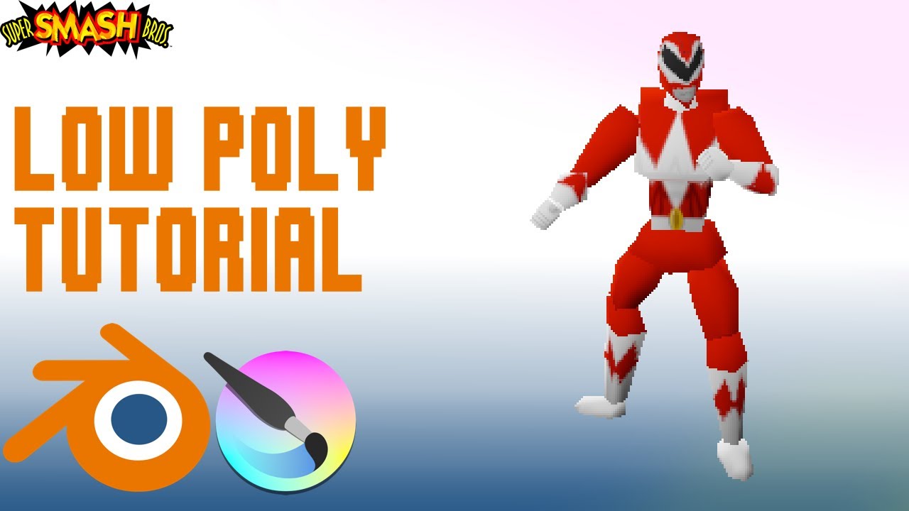 How to Make Smash Bros 64 Style Characters in Blender & Krita - Red Ranger