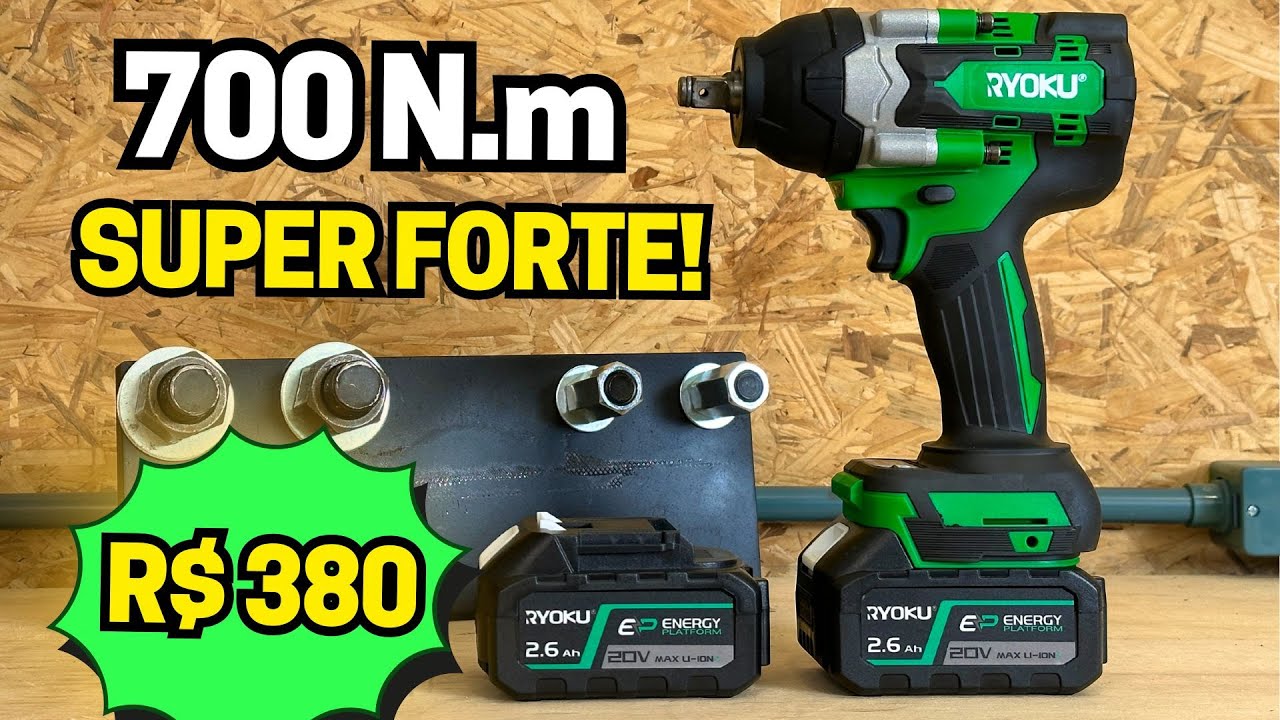 Imperdível! Chave de Impacto bateria 700N.M RYOKU 21V Brushless! Bruta e Barata!