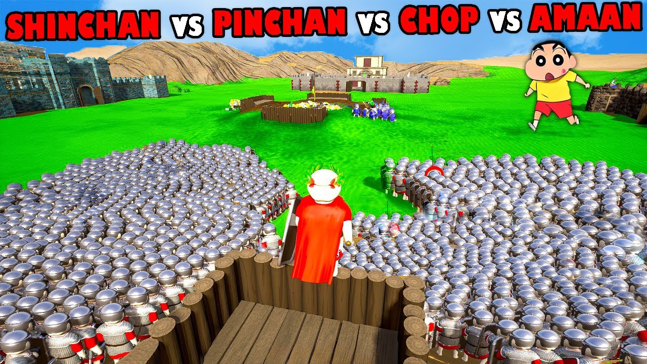 BIGGEST BATTLE of CHOP vs PINCHAN vs SHINCHAN vs AMAAN-T in SHIELDWALL   AMAAN-T