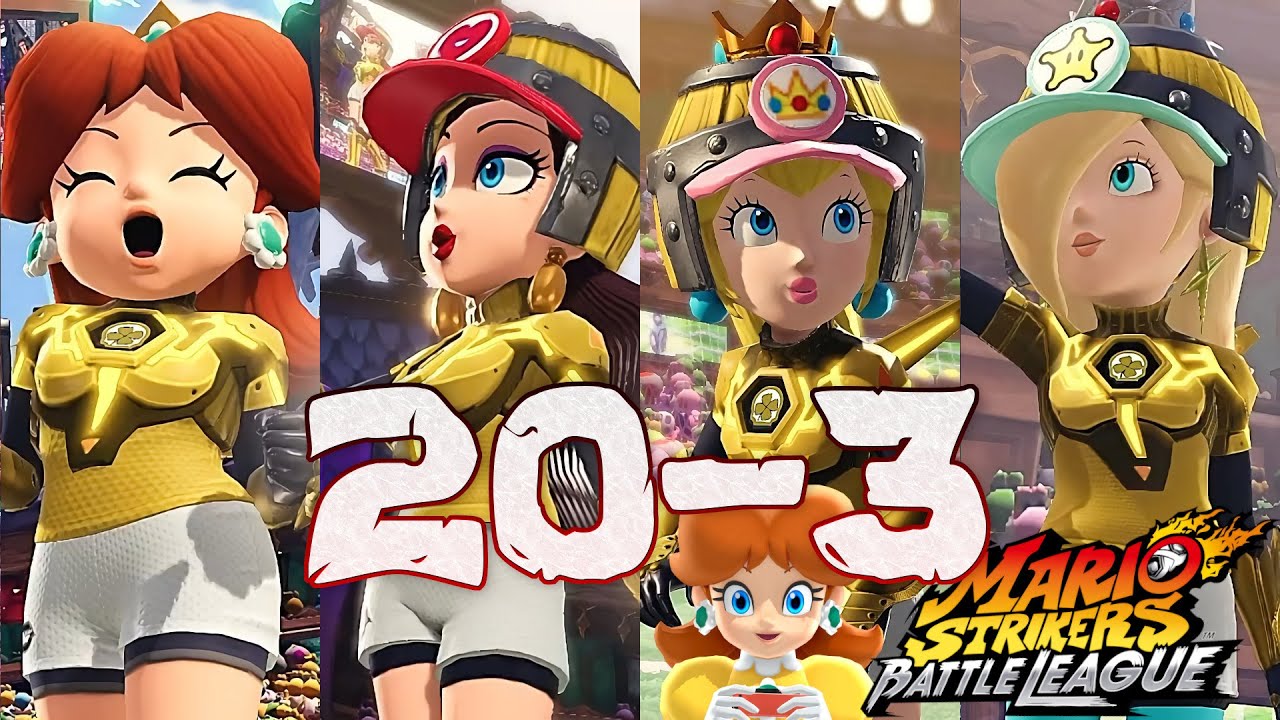 Mario Strikers Battle League Daisy Pauline Peach and Rosalina Gameplay at Spooky Mansion