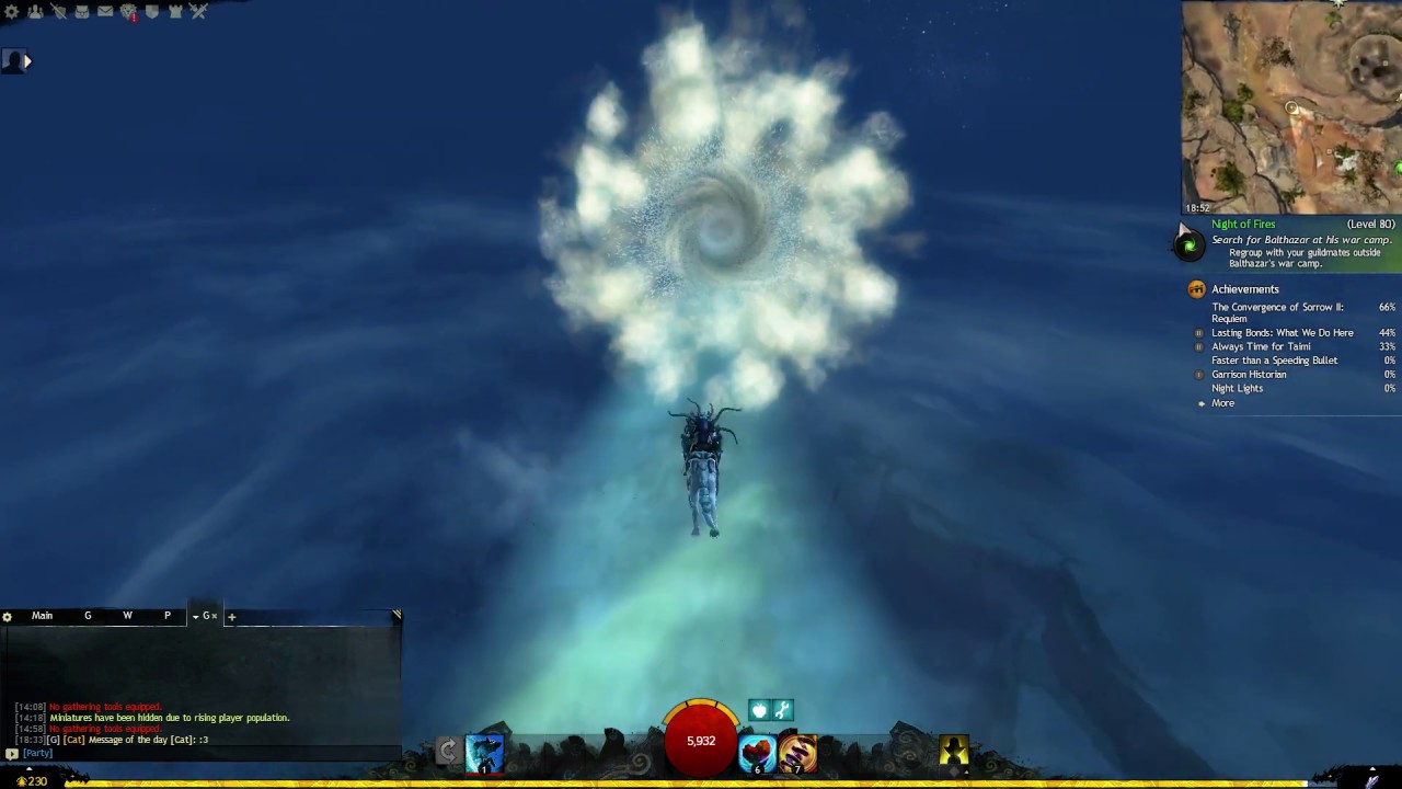 Guild Wars 2 (Insight) - Above the Flats (Desert Highlands) with Night Lights