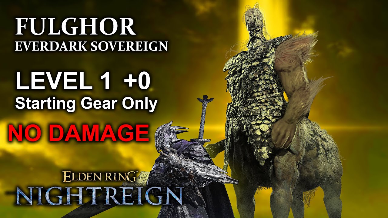 Everdark Sovereign Fulghor (Darkdrift Knight) LEVEL 1 +0 Solo, Starting Gear Only 【NO DAMAGE】