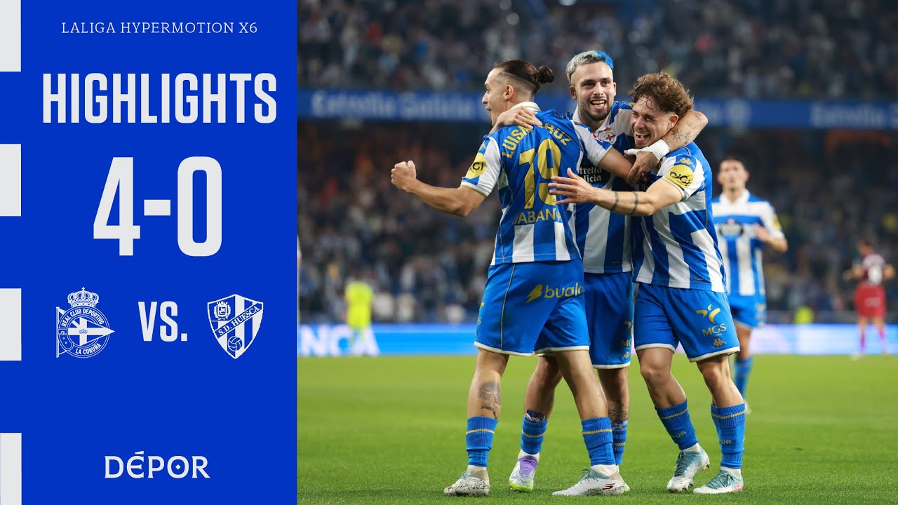 RC Deportivo 4 - 0 S.D. Huesca | RESUMEN Jornada 6  LaLiga Hypermotion 25/26