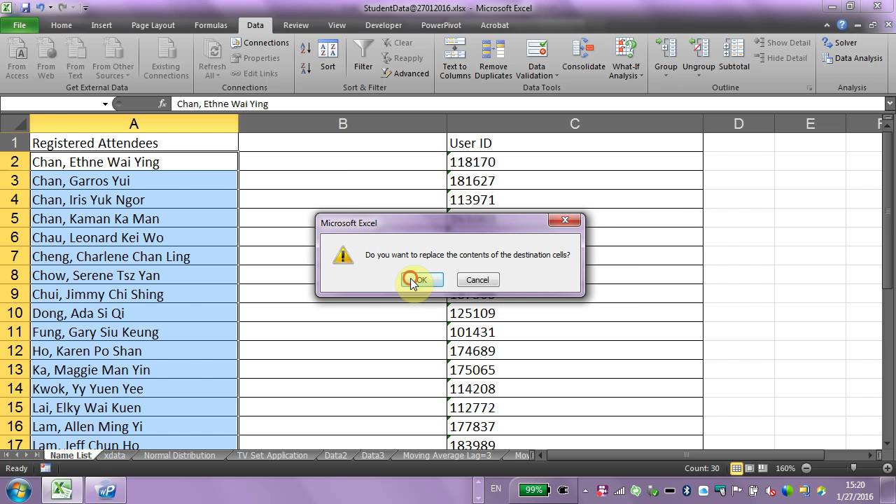 Useful Analysis Tools in Excel - Part 01 @ 27012016