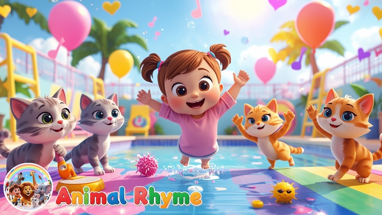 Cat Epic Pool Makeover + More Rhymes | Scrubbing & Painting Fun | 30+ Minutes Fun