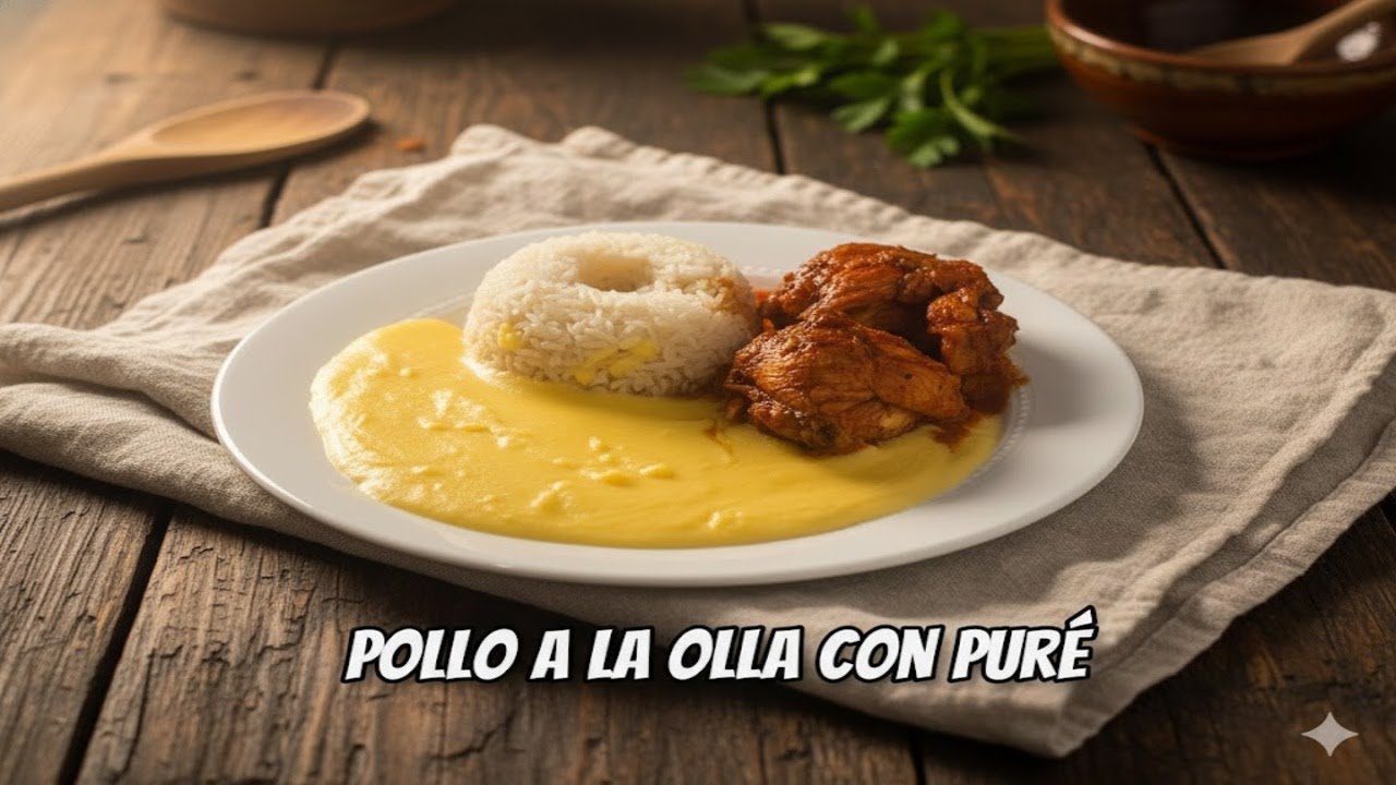 Así se hace un pollo a la olla con puré bien casero | paso a paso 😋