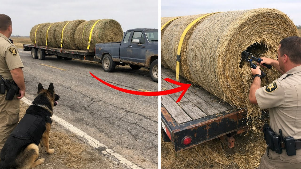[Full Story] K9 Kept Barking at Hay Bales on Highway, Deputy Cut It Open and Turned Pale!