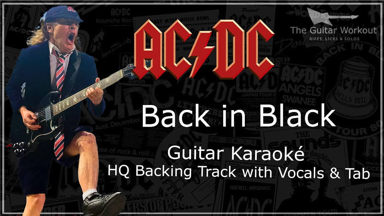 AC/DC - Back in Black (HQ Backing Track with vocals & tab | Guitar Karaoke)