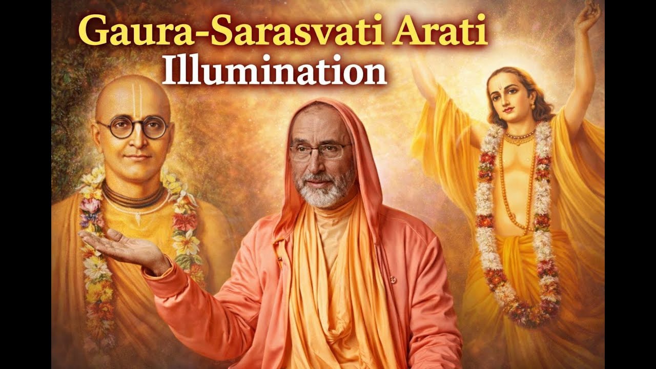26-01 Gaura-Sarasvati Arati Illumination by Srimad Bhakti Nandan Swami, Nabadwip, 6.1.2026