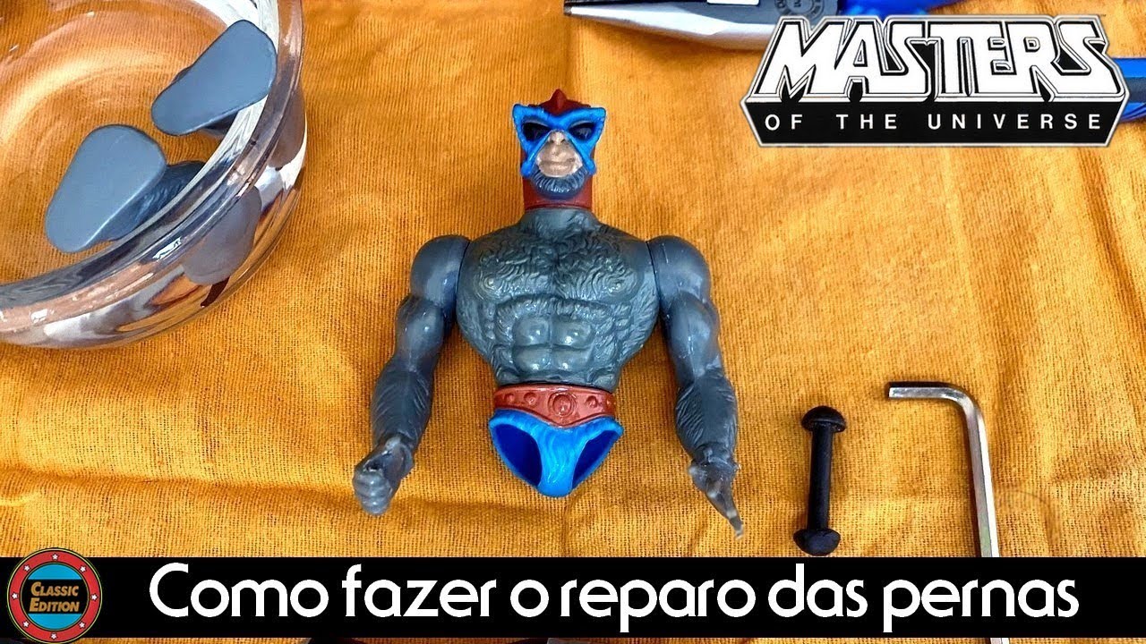 Como TROCAR a BORRACHA DAS PERNAS de figuras MOTU VINTAGE | Café com Bonecos 024
