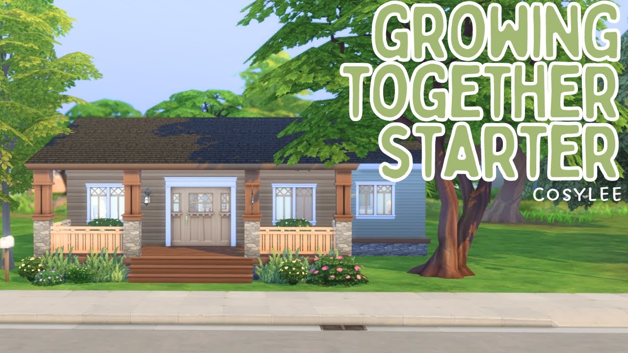 growing together & base game ONLY starter home! | sims 4 | speed build