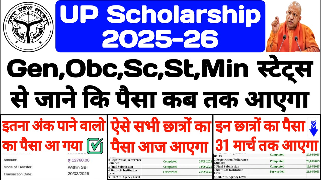 UP Scholarship Latest News Today 😍 UP Scholarship Kab Tak Aayega 🔥 UP Scholarship 2025-26 Status