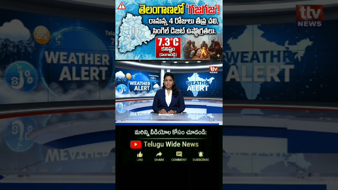 తెలంగాణలో వణికిస్తున్న చలి! 🥶 | Telangana Cold Wave Alert: Single Digit Temps! ❄️