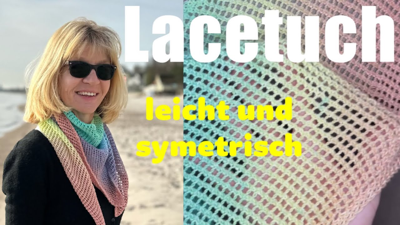 Leichtes Dreieckstuch mit Lochmuster - nur mit rechten Maschen und Umschläge
