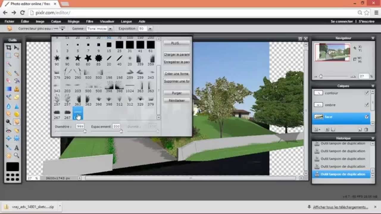Tuto Dessiner sa maison avec SketchUp, chapitre #4 : retouche avec pixlr