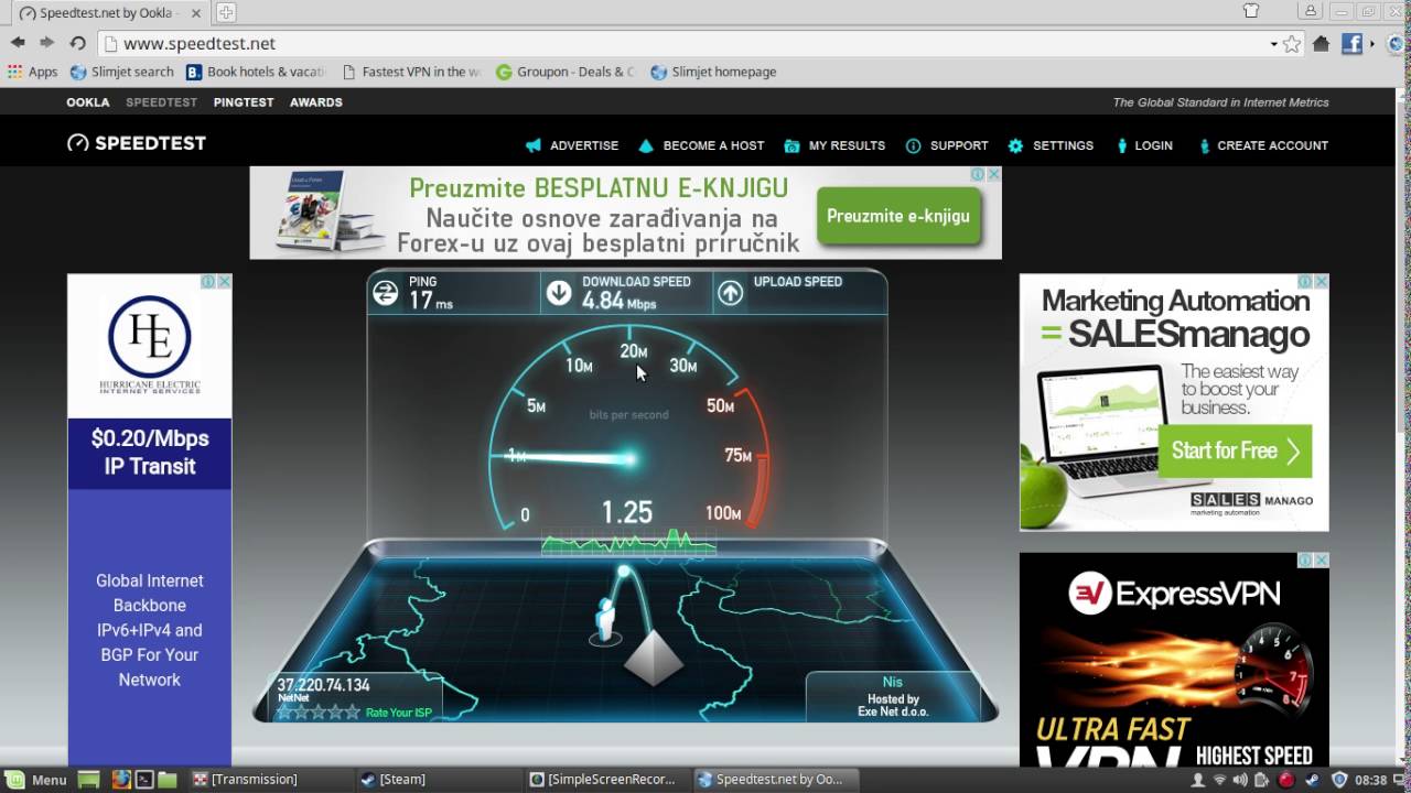 FlashPeak Slimjet Web Browser Speed Test (Linux)