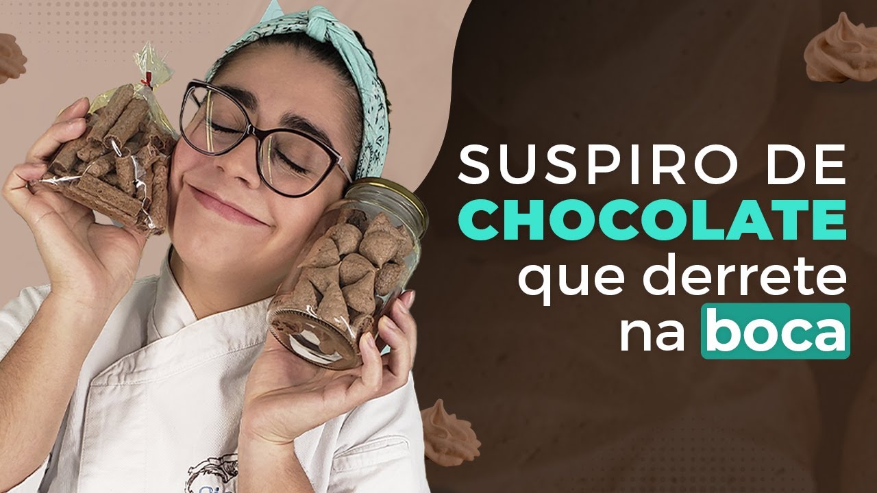 Suspiro de chocolate que derrete na boca