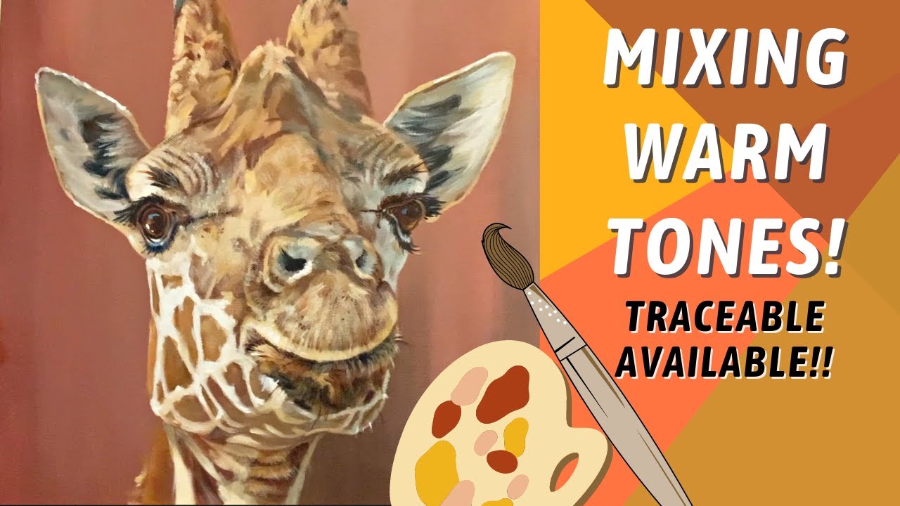 GIRAFFE ACRYLIC PAINTING! How to Paint EYES! Traceable Available. By: Annie Troe