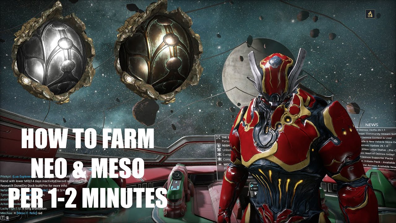 Warframe - fastest meso and neo relic farm (1 relic per 1-2 minutes)