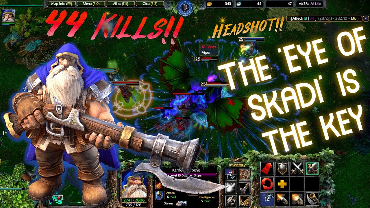 (BEYOND GODLIKE) Kardel Sharpeye - Dwarven Sniper | 5v5 | Dota 1 Gameplay | Warcraft III: Reforged