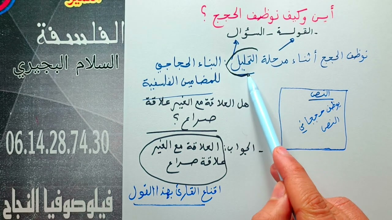 أين وكيف نوظف الحجج في منهجية السؤال والقولة؟ الأستاذ عبد السلام البجيري