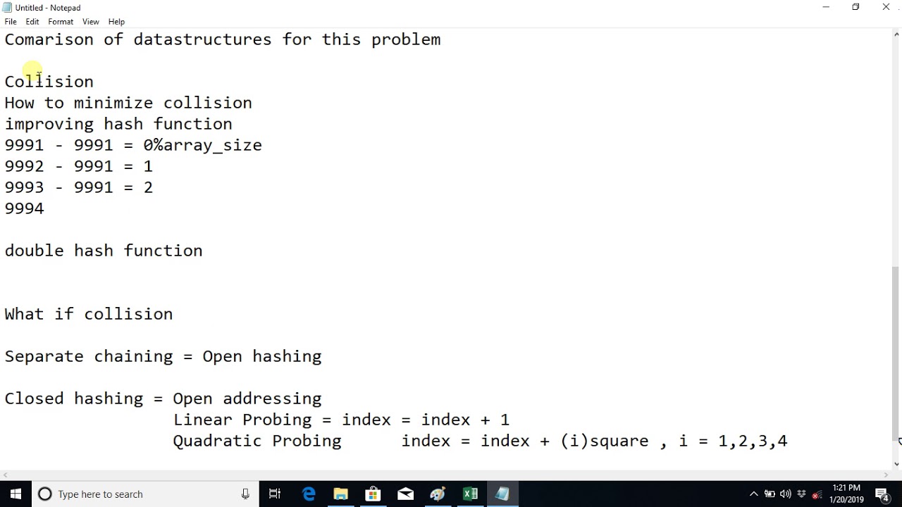 Hashing Collision Open and Closed Addressing