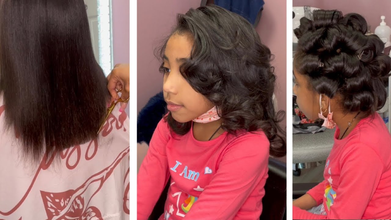 First Ever Silk Press and Trim | Little Girl Silk Press | Curls with Body | Cassandra Olivia