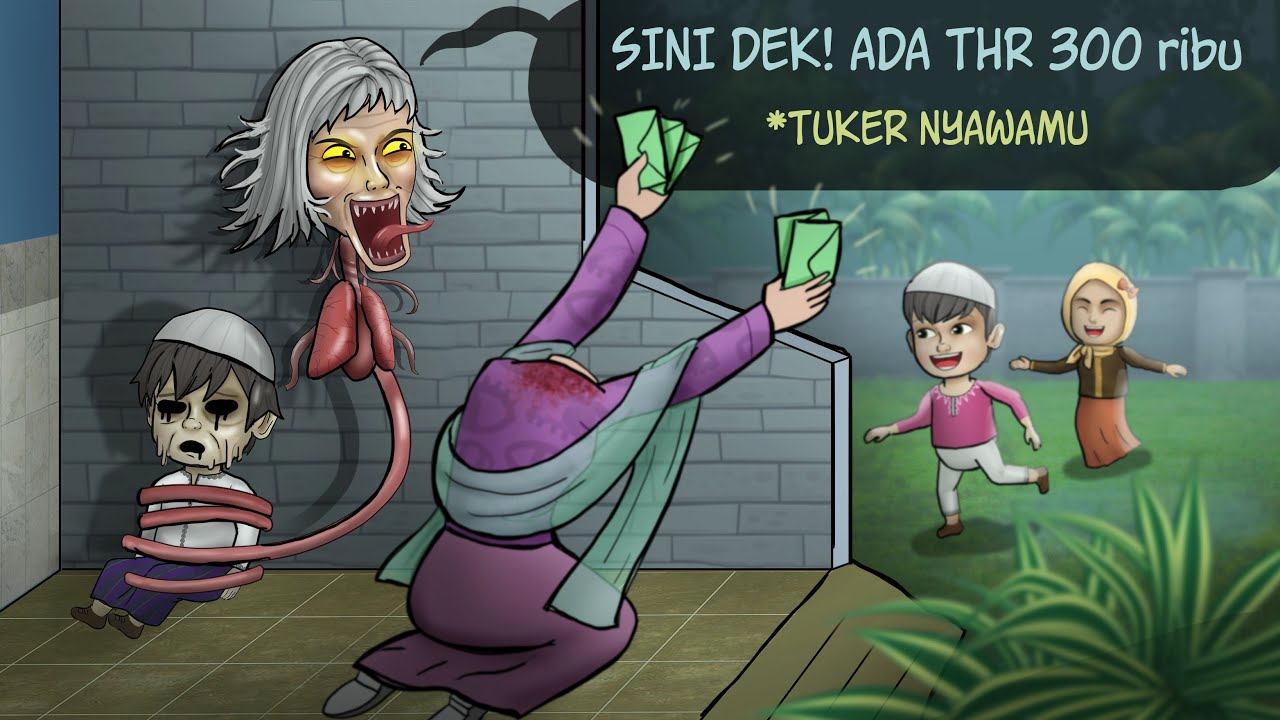 Kuyang Bagi2 THR Lebaran #HORRORKOMEDI | Kartun Hantu, Kartun Lucu
