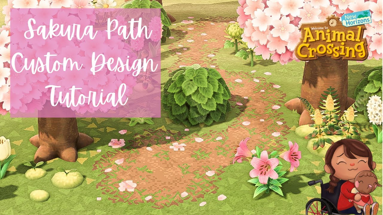 Cherry Blossom Sakura Flower Natural Dirt Path Tutorial ACNH Animal Crossing New Horizon