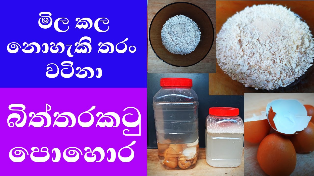 බිත්තර කටු දියර පොහොර හා බිත්තර කටු කුඩු පොහොර. How to Make Eggshell  Organic Fertilizer.